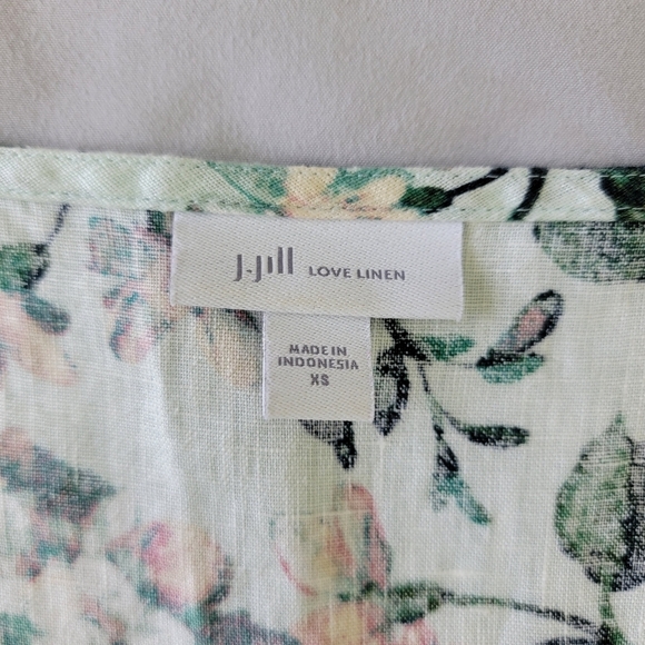 J Jill Love Linen 100% Linen Sleeveless Floral Dress Pockets Spring XS - Picture 10 of 15